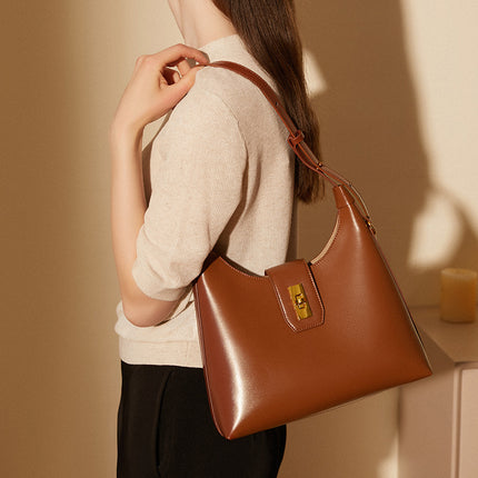 Women's Leather Shoulder Bag Genuine Leather Retro Tote Bag