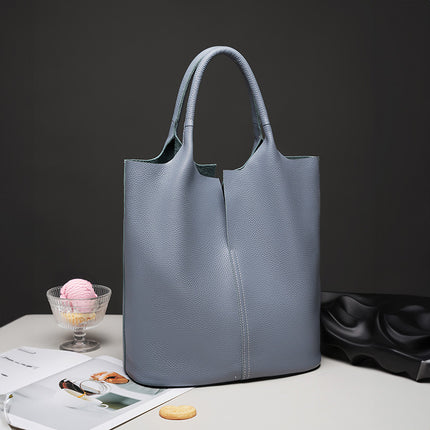 Women's Premium Soft Leather Tote Shoulder Handbag Genuine Leather Large Capacity Tote Bag