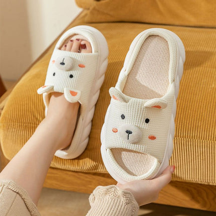 Wholesale Home Non-slip Cute Cotton and Linen Thick-soled Slippers