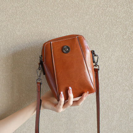 Women's Mini Crossbody Bag Genuine Leather Mobile Phone Bag