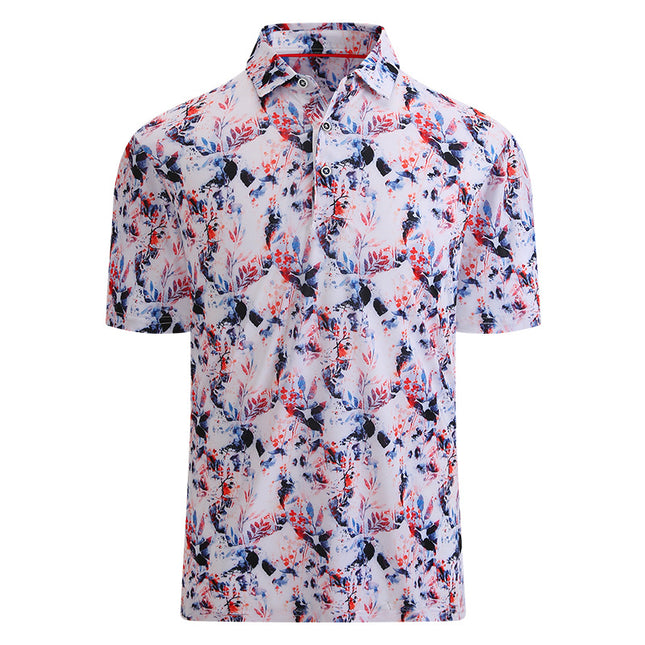 Men's Summer Lapel Short-sleeved Business Casual Printed Polo Shirt