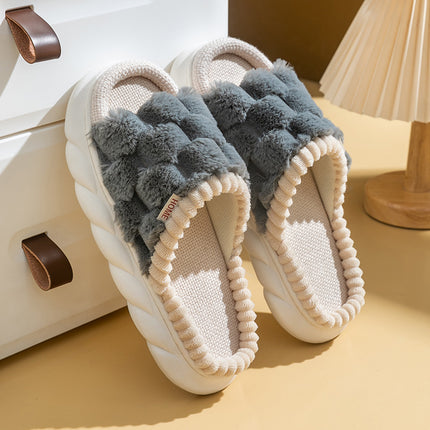 Wholesale Women's Spring Autumn Home Thick-soled Non-slip Linen Slippers 