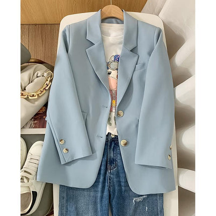 Wholesale Women's Autumn Loose Casual Two Button Blazer Top