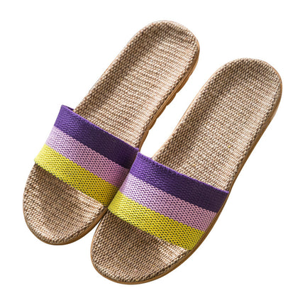 Wholesale Men's and Women's Summer Non-slip Soft Sole Linen Slippers