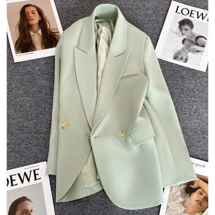 Wholesale Women's Spring  Autumn Single Breasted Light Green Blazer