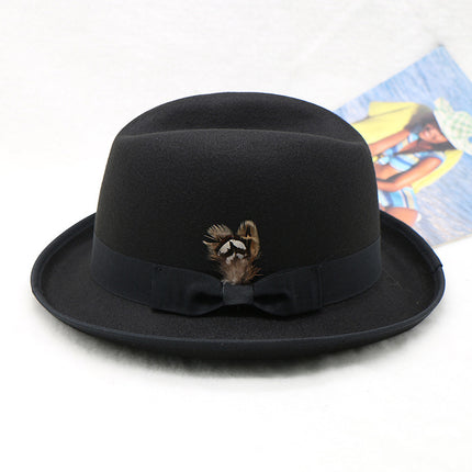 Wholesale Men's and Women's Woolen Concave Shape Warm Jazz Hats 