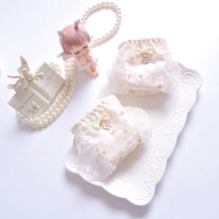 Wholesale Cute Lace Chiffon Mid-waist Briefs for Girls
