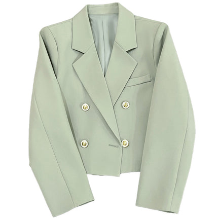 Wholesale Women's Autumn Casual Ultra Short Emerald Green Blazer