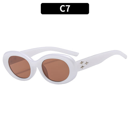 Women's Cat Eye Oval Fashion Personalized Trendy Sunglasses 
