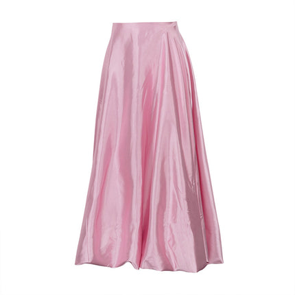 Women's Spring Casual Solid Color High Waist Puffy Skirt