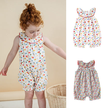 Infants Summer Floral Bodysuit Baby Cotton Thin Sleeveless Romper