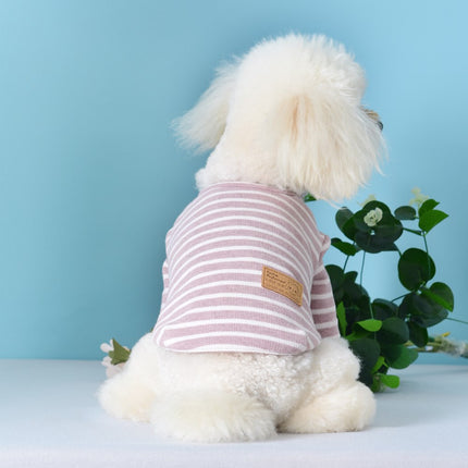 Pet Striped Stretch Bottoming Shirt Puppy Two-legged Hoodies Teddy Cat Clothes