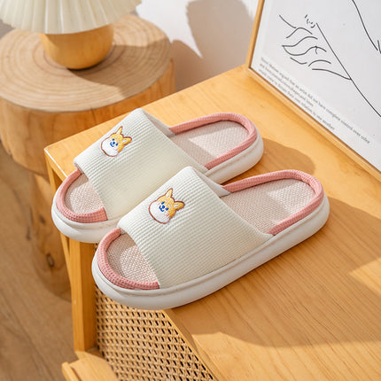 Wholesale Home Non-slip Cute Cotton and Linen Thick-soled Slippers