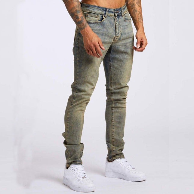 Wholesale Men's Trendy Black Slim High Waist Skinny Jeans