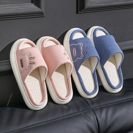 Wholesale Men's/Women's Cotton Linen Home Thick-soled Linen Slippers