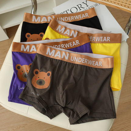 Men's Pure Cotton Mid-rise Breathable Loose Boxer Briefs Underwear