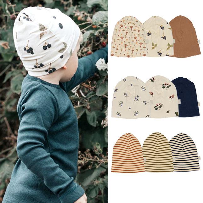 Wholesale Baby Hats Spring Newborn Protective Hats Baomian Hats Children's Printed Warm Hats