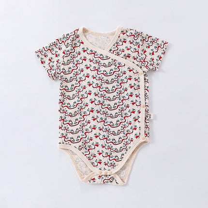 Baby Spring Summer Short-sleeved Side-opening Belly-protecting Triangle Rompers