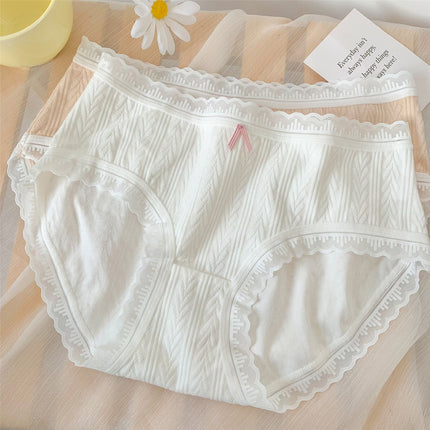 Wholesale Women's Antibacterial Cute Large Size Mid-Rise Cotton Briefs 