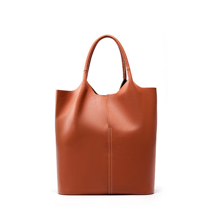 Women's Premium Soft Leather Tote Shoulder Handbag Genuine Leather Large Capacity Tote Bag