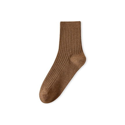 Men's Fall Winter Cotton Antibacterial Deodorant Sports Breathable Mid-calf Socks