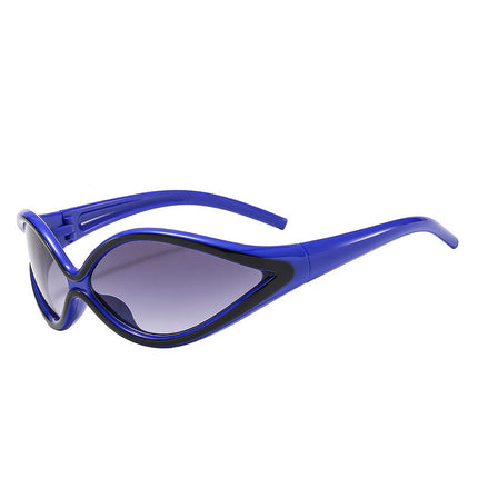Women's Cat-eye All-in-one Retro Fashion Sunglasses with Concave Shape for Travel and Vacation