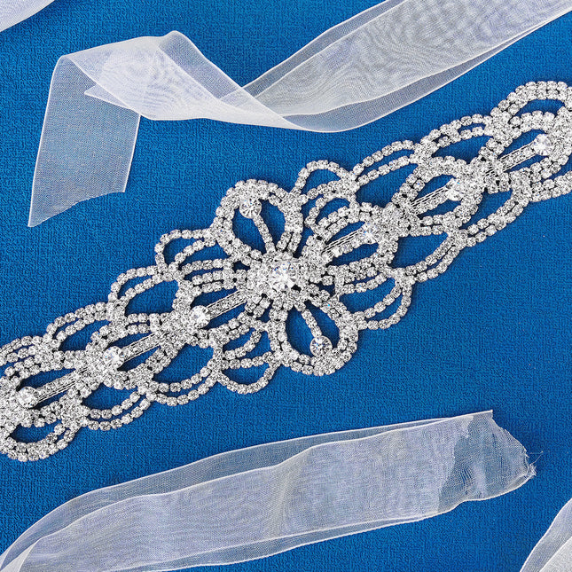Bridal Wedding Waist Accessories Rhinestone Ribbon Girdle Banquet Belt