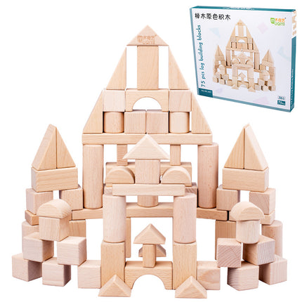 Children's Beech Pyramid Ladder Large Rainbow Building Blocks Assembly Toy