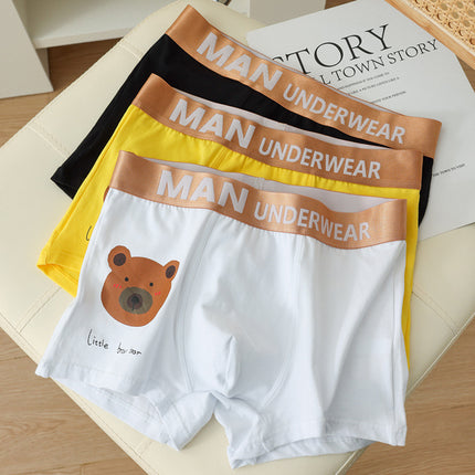 Men's Pure Cotton Mid-rise Breathable Loose Boxer Briefs Underwear