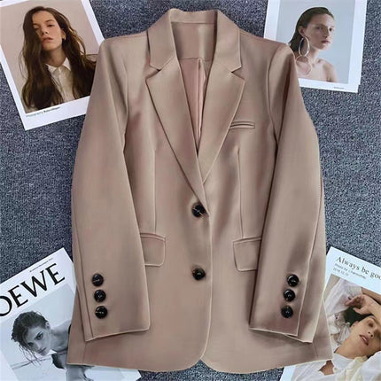 Wholesale Women's Spring and Autumn Casual Fashion Khaki Blazer Top