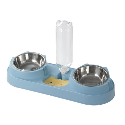 Pet Cat Bowl Automatic Drinking Dog Food Bowl Feeding Double Bowl Pet Cat Neck Protection Bowl