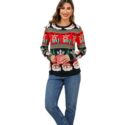 Wholesale Women's Winter Jacquard Round Neck Christmas Sweater