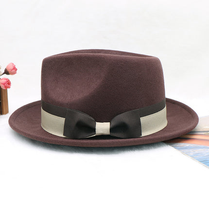 Wholesale Men's Autumn and Winter Wool Felt Jazz Hat Retro British Wool Hat 