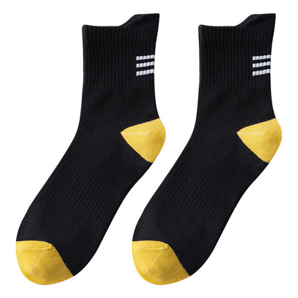 Men's Spring Summer Thin Cotton Sweat-absorbent Breathable Sports Mid-calf Socks