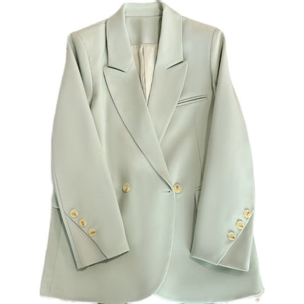 Wholesale Women's Spring  Autumn Single Breasted Light Green Blazer