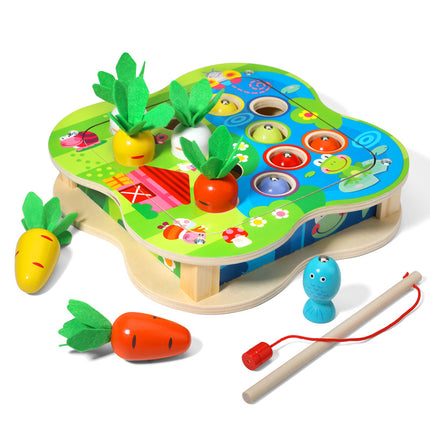 Children's Fishing and Insect Catching Fruit Shape Matching Radish Pulling Educational Toy 