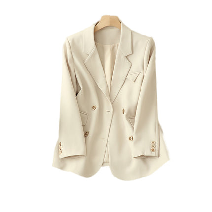 Wholesale Women's Autumn Double-breasted Fashionable Beige Blazer