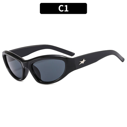 Ladies Punk Retro Trendy Five-pointed Star Sunglasses