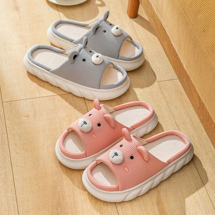 Wholesale Home Non-slip Cute Cotton and Linen Thick-soled Slippers