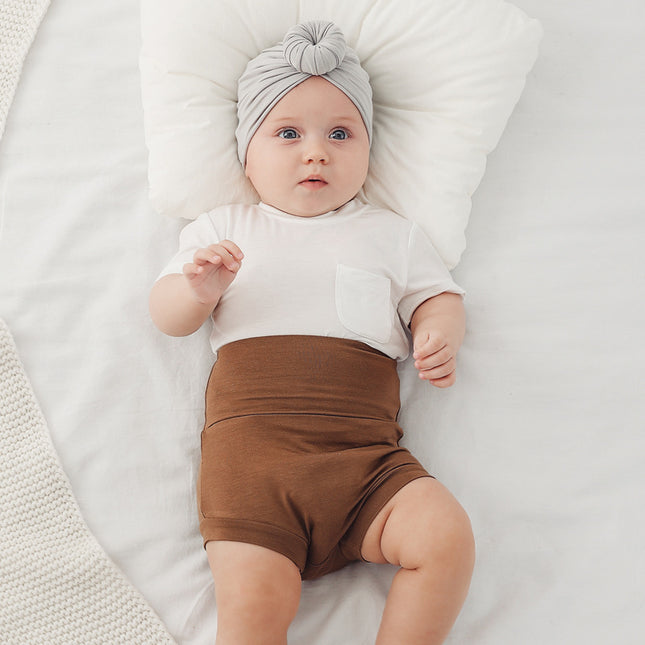 Newborn Baby Summer Bamboo Fiber High Waist Casual Thin Shorts