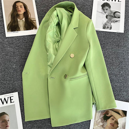 Wholesale Women's Spring and Autumn Casual Candy Green Blazer