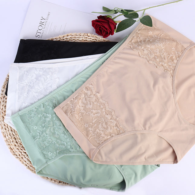 Wholesale Women's Thin Cotton Crotch Lace Breathable High Waist Underwear