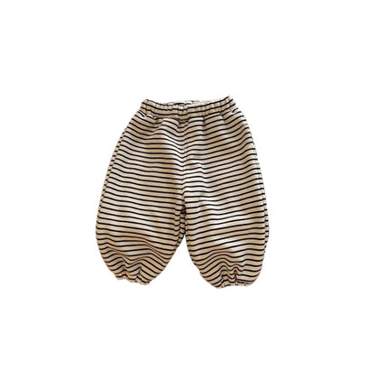 Baby Clothes Casual Plus Velvet Thickened Striped PP Pants