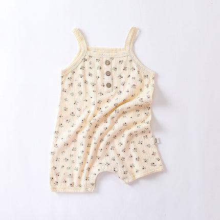 Infant Baby Summer Thin Cotton Camisole Jumpsuits Newborn Onesie