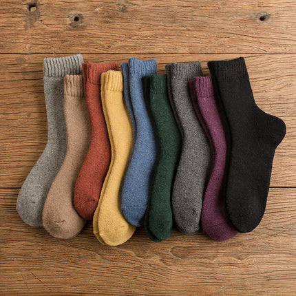 Wholesale Women's Winter Warm Wool Solid Color Thickened Terry Socks