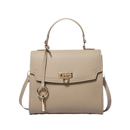 Women's Summer Light Luxury Genuine Leather Bag, Fashionable Small Square Crossbody Bag 