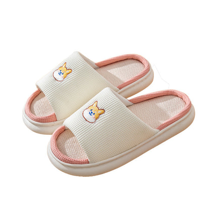 Wholesale Women's / Men's Linen Lined Anti-slip Cotton and Linen Home Slippers