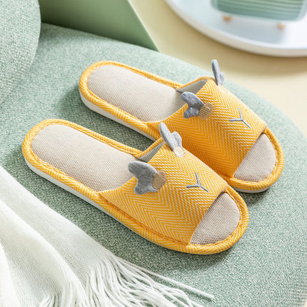 Wholesale Spring  Autumn Home Thick-soled Anti-slip Linen Slippers