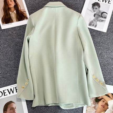 Wholesale Women's Spring  Autumn Single Breasted Light Green Blazer