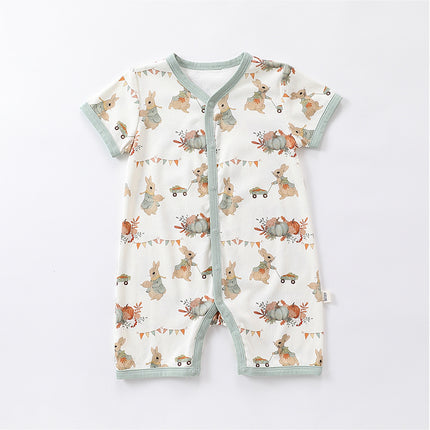 Newborn Baby Summer Thin Short-sleeved Rompers